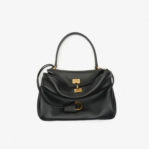 Authentic Balenciaga Rodeo Black Mini Aged Gold Hardware Bag Trend  New - Picture 1 of 9